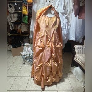 Aviena Designs peach colour gown and shawl